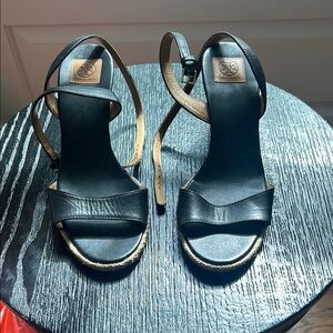 Tory Burch Black Leather Platform Sandals
